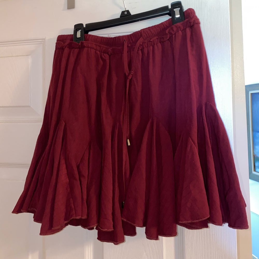 Maroon red skirt